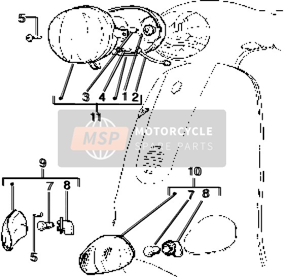 Vespa ET2 Iniezione 1998 Lámpara de cabeza para un 1998 Vespa ET2 Iniezione