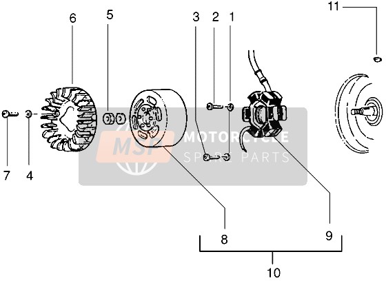 Vespa ET2 Iniezione 1999 Schwungrad Magnetzünder für ein 1999 Vespa ET2 Iniezione