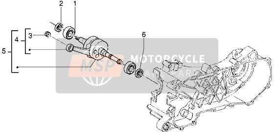 Vespa ET2 Iniezione 1998 Kurbelwelle für ein 1998 Vespa ET2 Iniezione