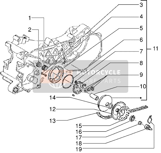 Vespa ET2 Iniezione 1999 Polea impulsora para un 1999 Vespa ET2 Iniezione