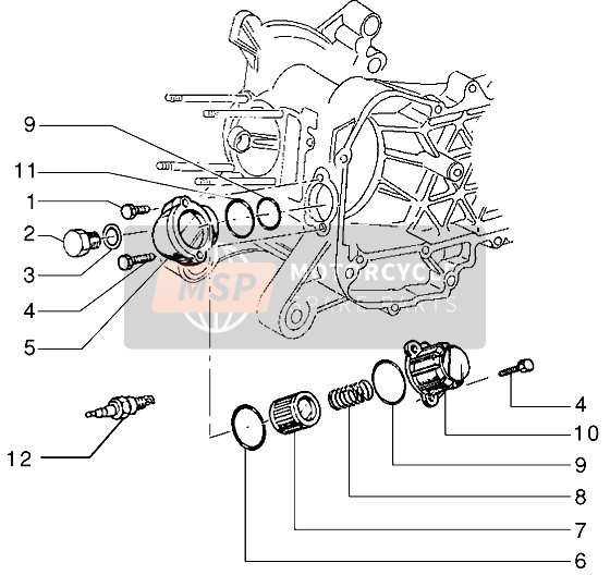 Vespa ET4 125 1998 Ölfilter für ein 1998 Vespa ET4 125