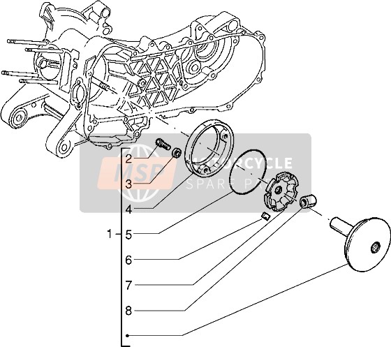 Vespa ET4 125 1997 Conducción de media polea para un 1997 Vespa ET4 125