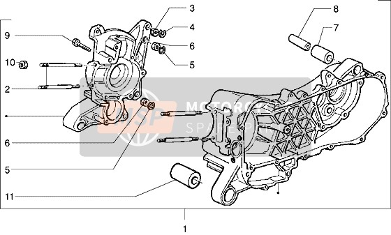 Vespa ET4 125 1999 Carter pour un 1999 Vespa ET4 125