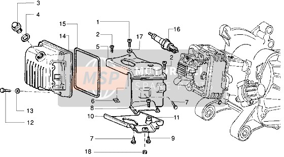 Vespa ET4 125 1996 Zylinderkopfabdeckung für ein 1996 Vespa ET4 125