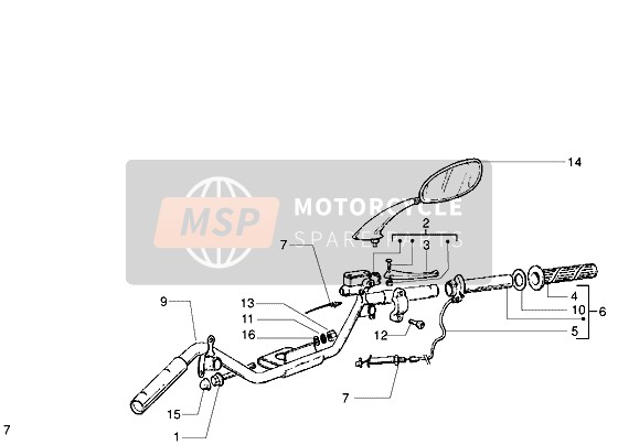 Vespa ET4 125 1998 Pièces de composants de guidon (2) pour un 1998 Vespa ET4 125