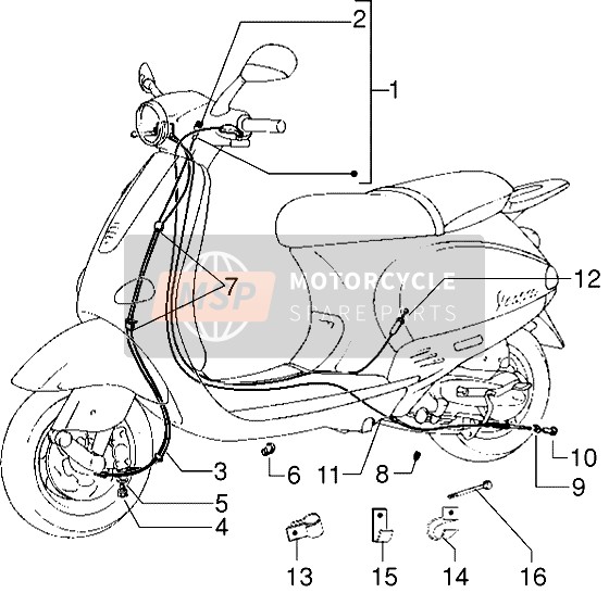 Vespa ET4 125 1999 Les transmissions pour un 1999 Vespa ET4 125