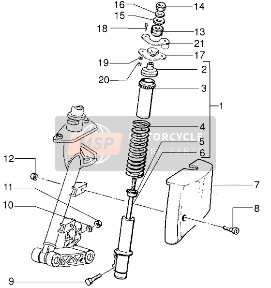 Vespa ET4 125 1998 Ammortizzatore anteriore per un 1998 Vespa ET4 125