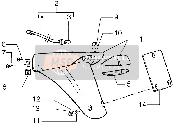 Vespa ET4 125 1997 Schutz hinten für ein 1997 Vespa ET4 125