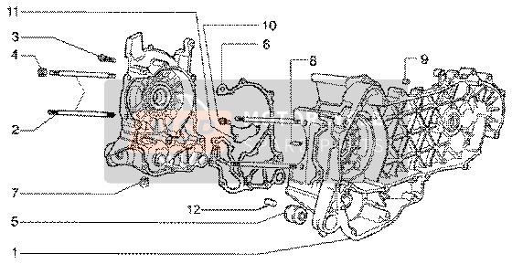 Vespa ET4 125 Leader 2006 Caja del cigüeñal para un 2006 Vespa ET4 125 Leader