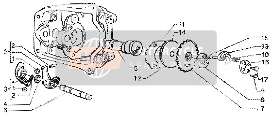 Vespa ET4 125 Leader 2002 Support des leviers à bascule pour un 2002 Vespa ET4 125 Leader