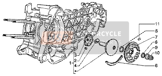 Vespa ET4 150 Leader 2006 Mezza puleggia motrice per un 2006 Vespa ET4 150 Leader