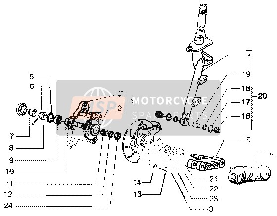 Vespa ET4 150 Leader 2002 Piantone dello sterzo-Freno a disco per un 2002 Vespa ET4 150 Leader