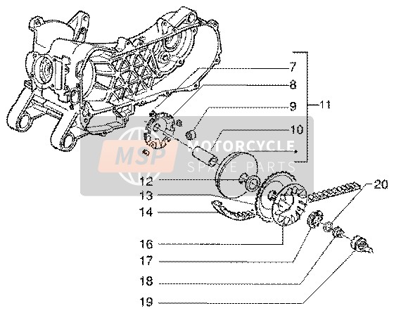 Vespa ET4 50 2002 Puleggia motrice per un 2002 Vespa ET4 50