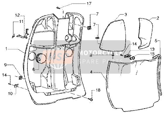 Vespa ET4 50 2002 Compartiment à gants avant pour un 2002 Vespa ET4 50