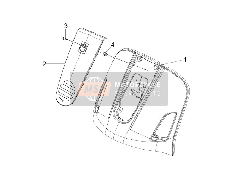 Vespa Granturismo 125 L E3 2006 Bouclier avant pour un 2006 Vespa Granturismo 125 L E3