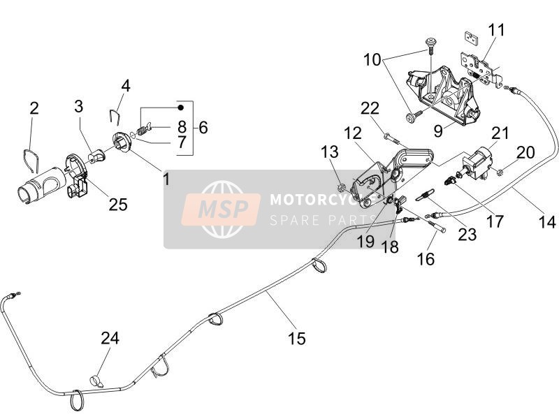 Vespa Granturismo 125 L E3 2006 Schlösser für ein 2006 Vespa Granturismo 125 L E3