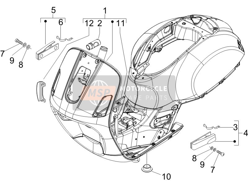 Vespa Granturismo 125 L Potenziato 2005 Rahmen/Karosserie für ein 2005 Vespa Granturismo 125 L Potenziato