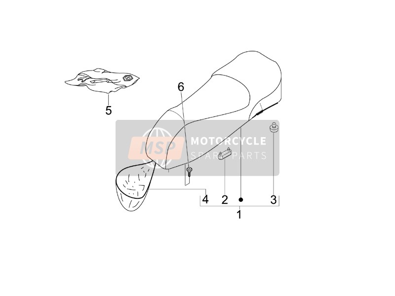 Vespa Granturismo 125 L Potenziato 2005 Sella/Posti a sedere per un 2005 Vespa Granturismo 125 L Potenziato