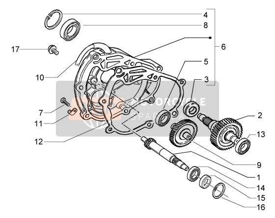 Vespa Granturismo 200 L 2006 Hinterradwelle für ein 2006 Vespa Granturismo 200 L