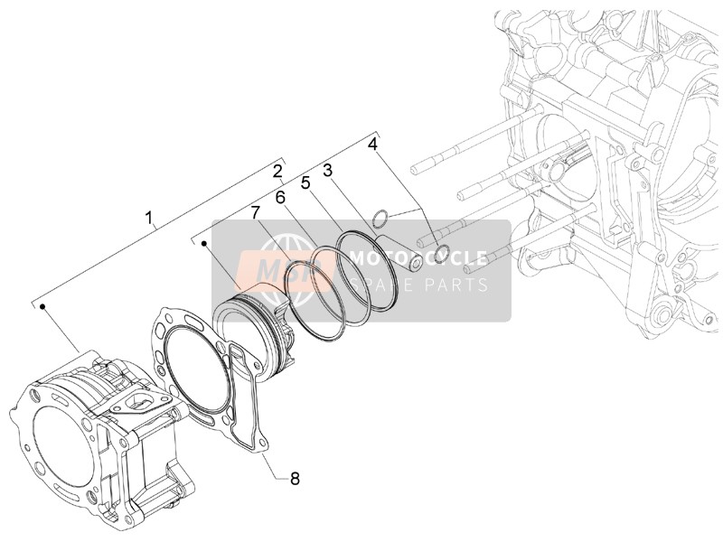 843291, Cilindro Con Piston, Piaggio, 0