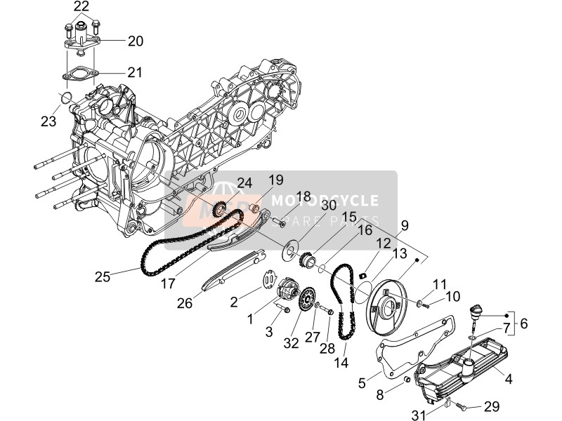 Vespa Granturismo 200 L (USA) 2006 Oil Pump for a 2006 Vespa Granturismo 200 L (USA)