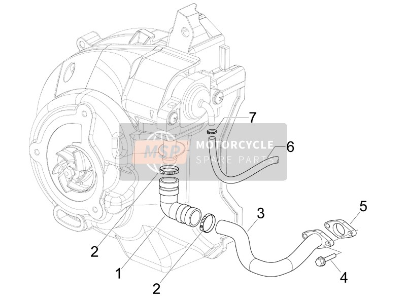 Vespa Granturismo 200 L (USA) 2006 Air Box Secondario per un 2006 Vespa Granturismo 200 L (USA)