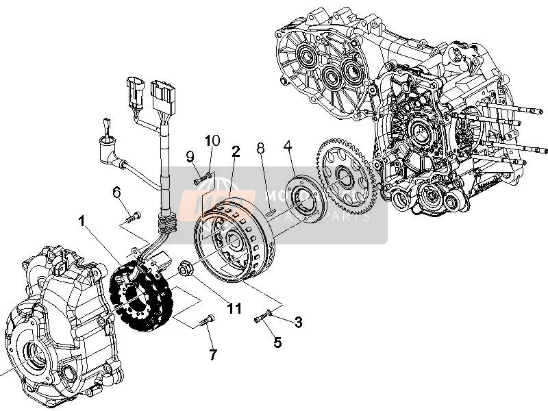 Vespa GT 250 ie 60° E3 (UK) 2007 Imanes de volante para un 2007 Vespa GT 250 ie 60° E3 (UK)