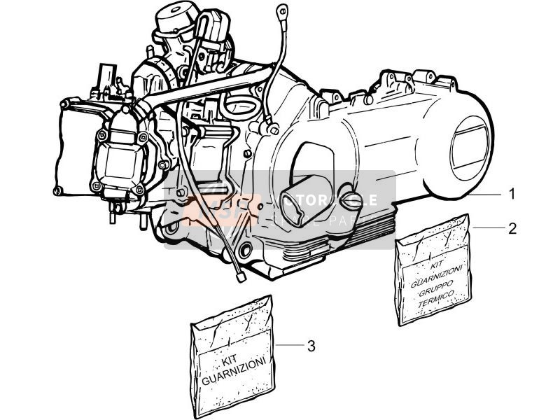 Vespa GTS 125 4T E3 2012 Engine, Assembly for a 2012 Vespa GTS 125 4T E3