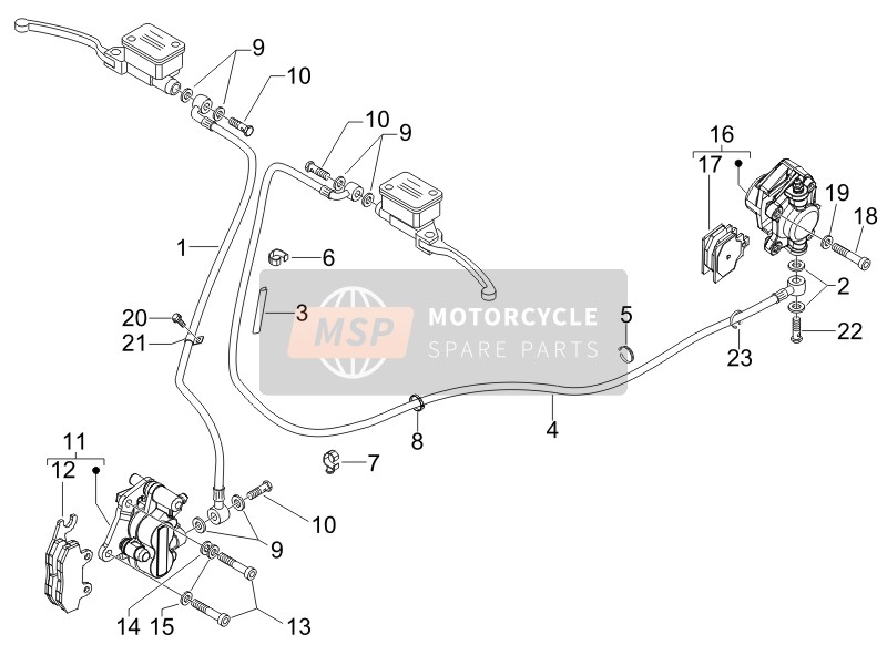 Vespa GTS 125 4T E3 2012 Bremsleitungen - Bremssättel für ein 2012 Vespa GTS 125 4T E3