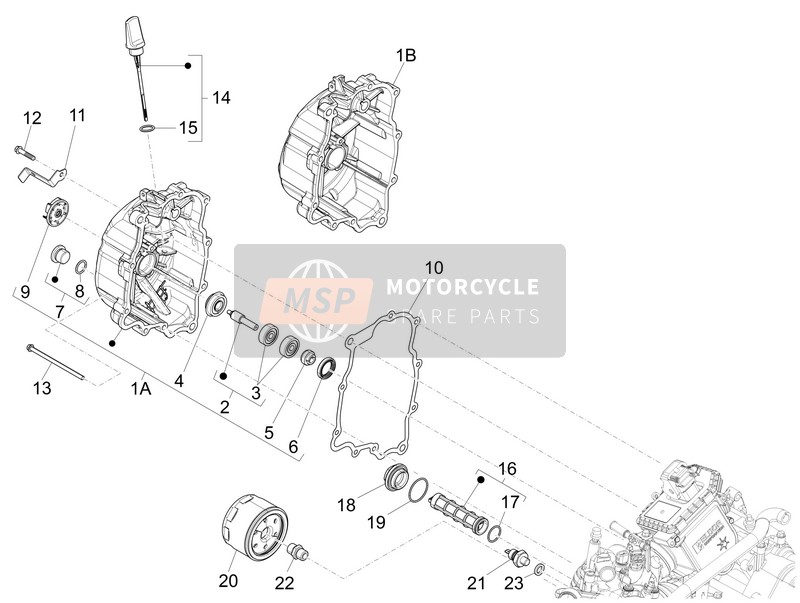 Vespa GTS 125 4T ie Super E3 2011 Schwungrad Magnetzünder Abdeckung - Ölfilter für ein 2011 Vespa GTS 125 4T ie Super E3