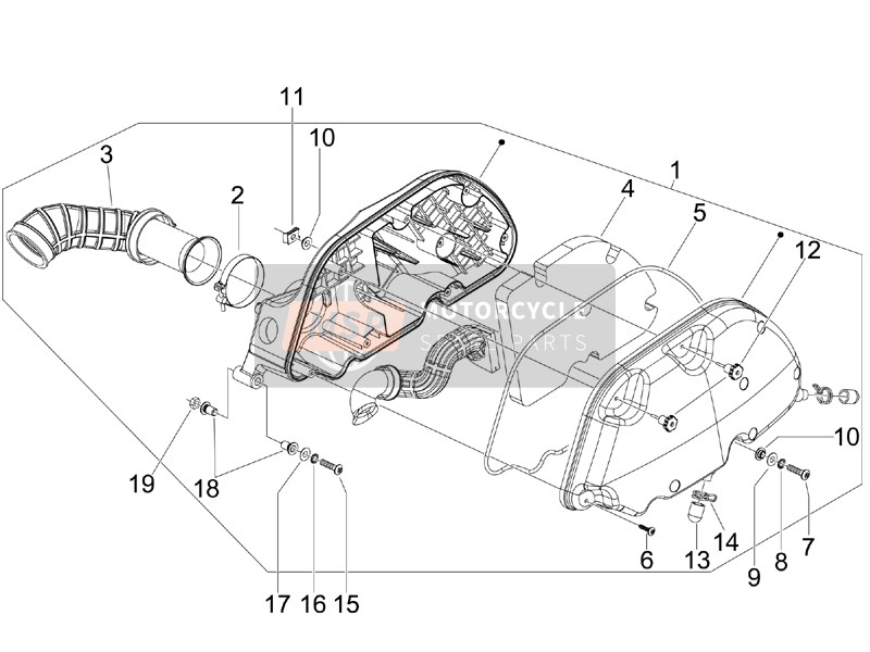 Vespa GTS 125 4T ie Super E3 2013 Filtre à air pour un 2013 Vespa GTS 125 4T ie Super E3