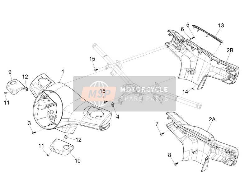 Vespa GTS 125 4T ie Super E3 2012 Coprimanubri per un 2012 Vespa GTS 125 4T ie Super E3