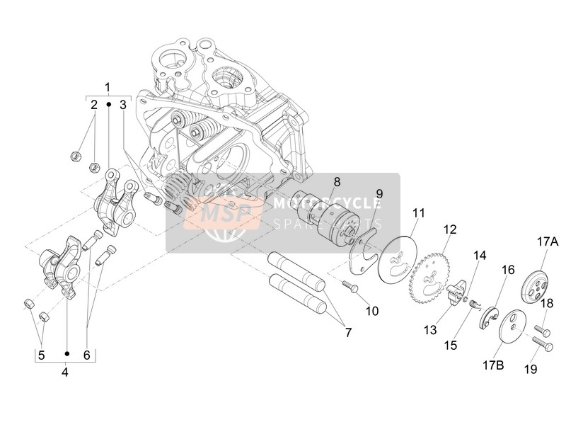 Vespa GTS 250 2012 Unità di supporto per leve oscillanti per un 2012 Vespa GTS 250