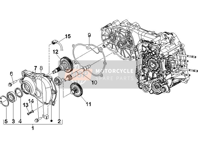 Vespa GTS 250 2012 Unità di riduzione per un 2012 Vespa GTS 250