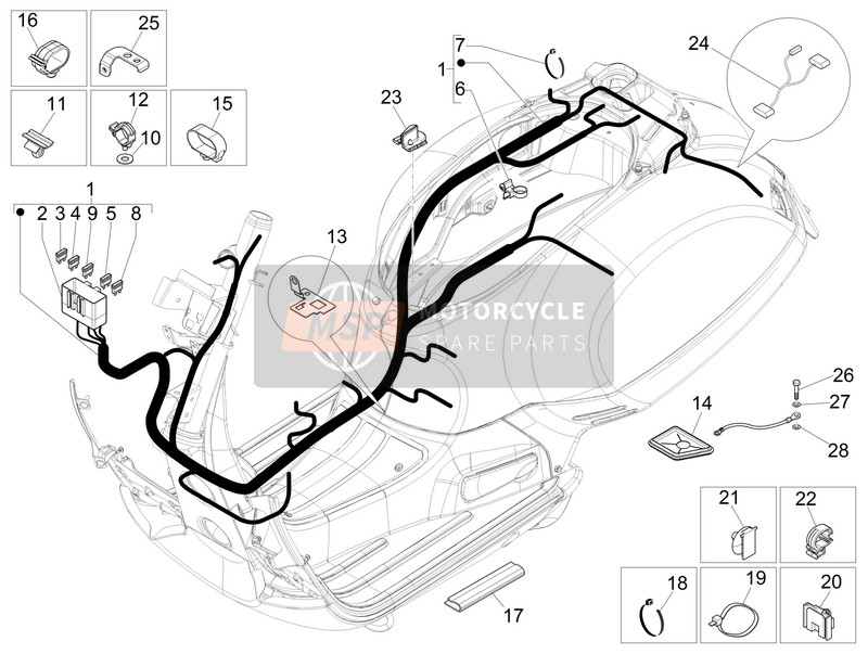 Vespa GTS 250 2016 Cablaggio principale per un 2016 Vespa GTS 250