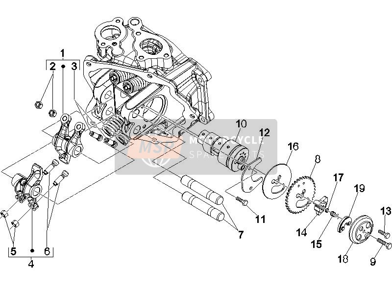 Vespa GTS 250 ABS 2007 Unité de soutien des leviers à bascule pour un 2007 Vespa GTS 250 ABS