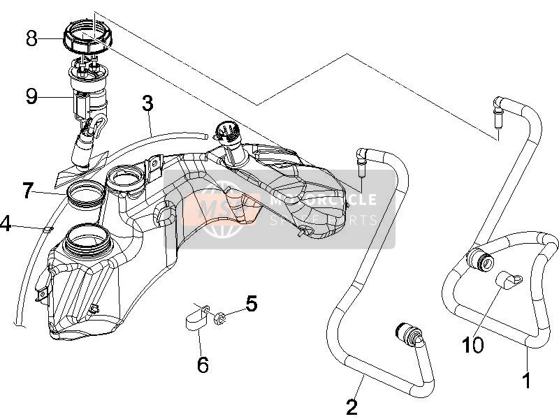 Vespa GTS 250 ABS 2009 Versorgungssystem für ein 2009 Vespa GTS 250 ABS