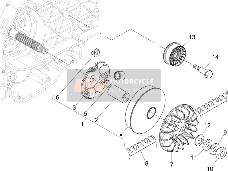 Vespa GTS 250 ABS (UK) 2007 Driving Pulley for a 2007 Vespa GTS 250 ABS (UK)