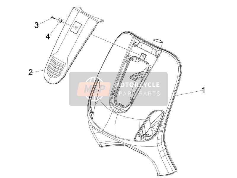 62114340XN2, Steering Column Cover, Piaggio, 1