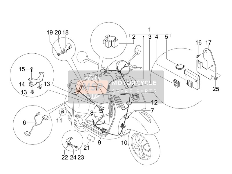 638934, Fuse Support Bracket, Piaggio, 1