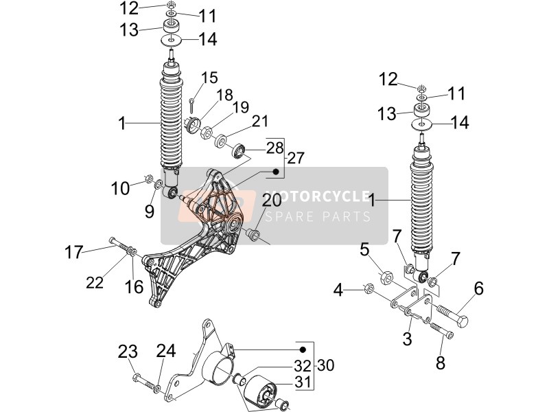 Suspension arrière - Amortisseur/s