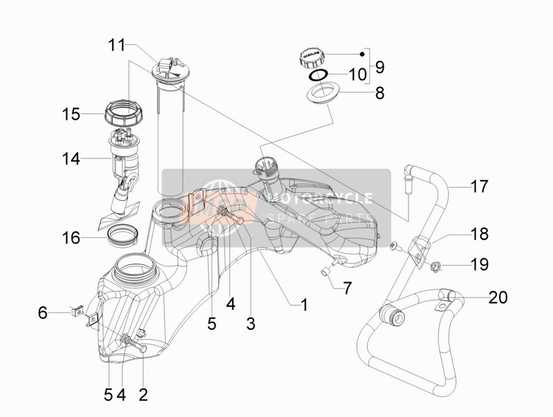 1B001177, Fuel Pipe Complete With Joints, Piaggio, 0