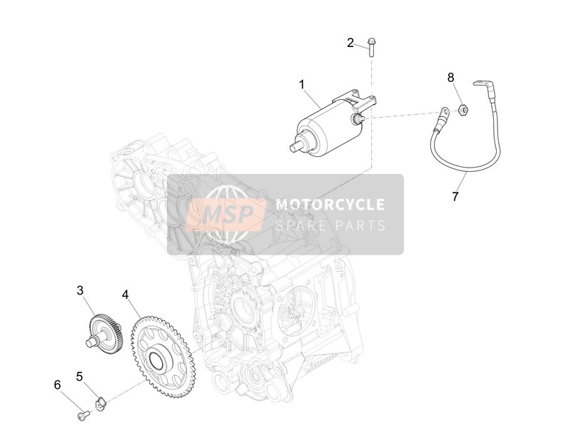 Vespa GTS 300 ie ABS Super (China) 2014 Antipasto - Avviamento elettrico per un 2014 Vespa GTS 300 ie ABS Super (China)