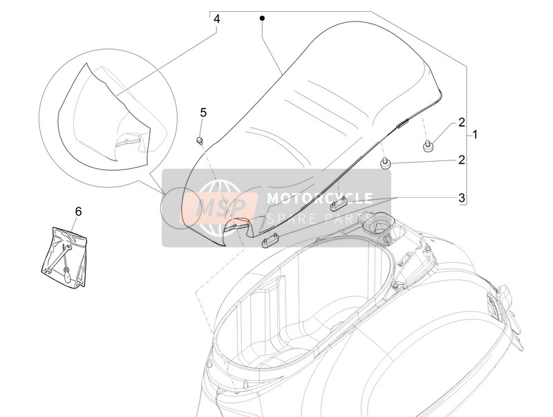 Vespa GTS 300 ie ABS Super (China) 2015 Sillín/Asientos para un 2015 Vespa GTS 300 ie ABS Super (China)