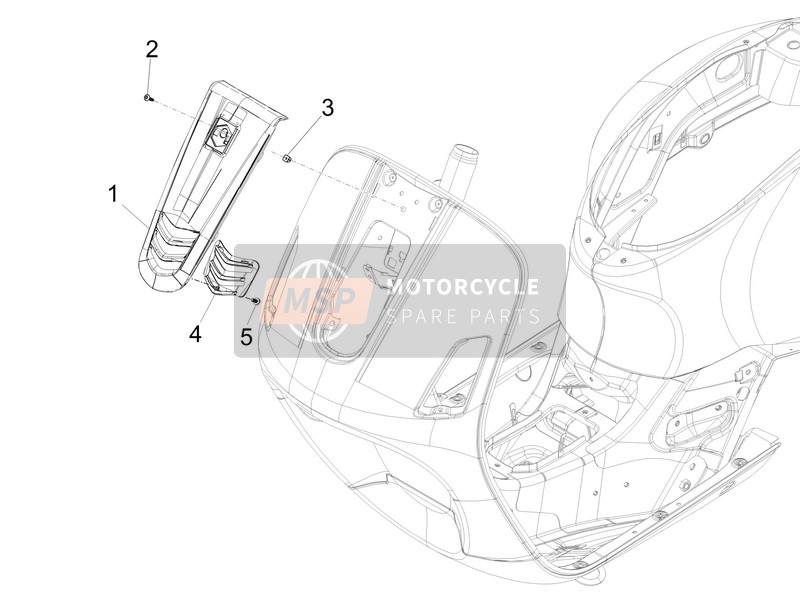 Vespa GTS 300 ie Super ABS  (USA) 2014 Schildvoor voor een 2014 Vespa GTS 300 ie Super ABS  (USA)