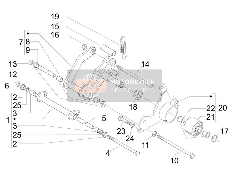 Vespa GTS 300 ie Super Sport 2013 Bras oscillant pour un 2013 Vespa GTS 300 ie Super Sport