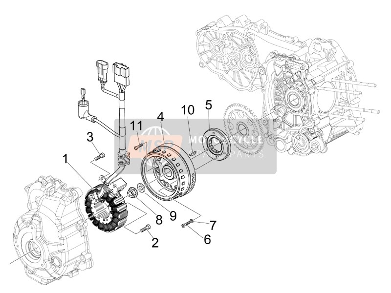 Vespa GTS 300 ie Touring 2012 Imanes de volante para un 2012 Vespa GTS 300 ie Touring