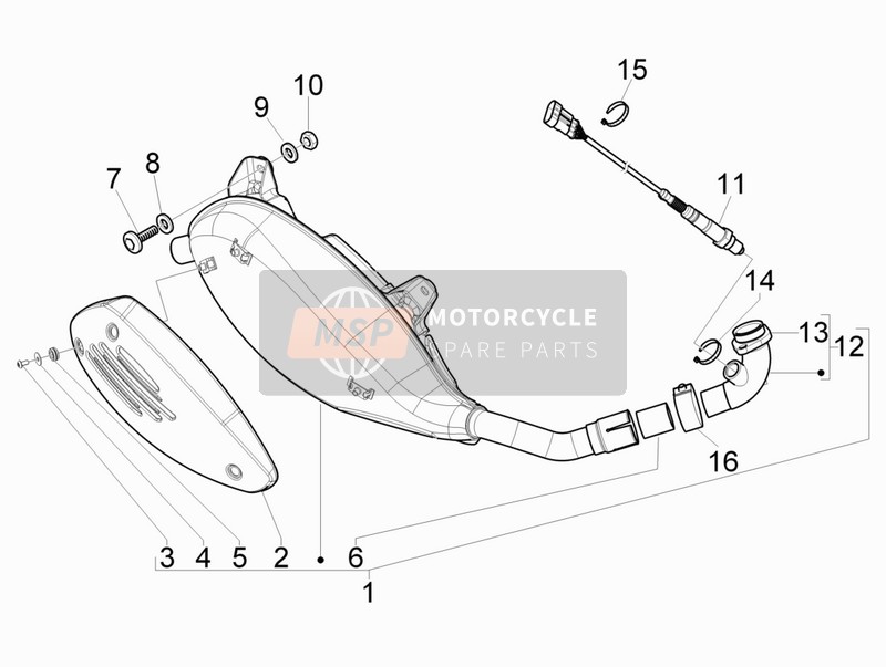 Vespa GTS 300 ie Touring 2012 Schalldämpfer für ein 2012 Vespa GTS 300 ie Touring