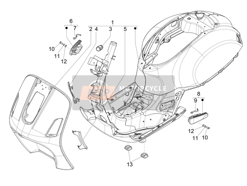 Vespa GTS 300 ie Touring 2012 Rahmen/Karosserie für ein 2012 Vespa GTS 300 ie Touring