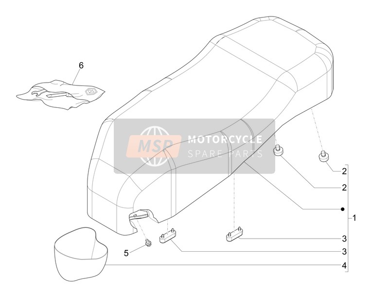 673322, Zadel Assemblage, Piaggio, 0